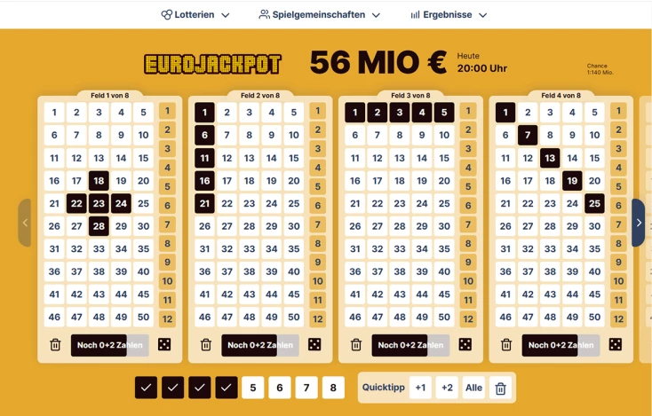 Eurojackpot Tipp 6 --Muster vermeiden