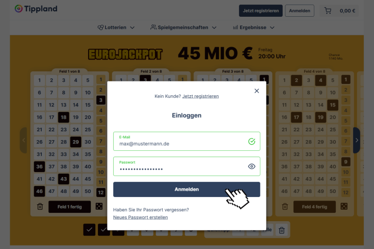 Für Eurojackpot anmelden