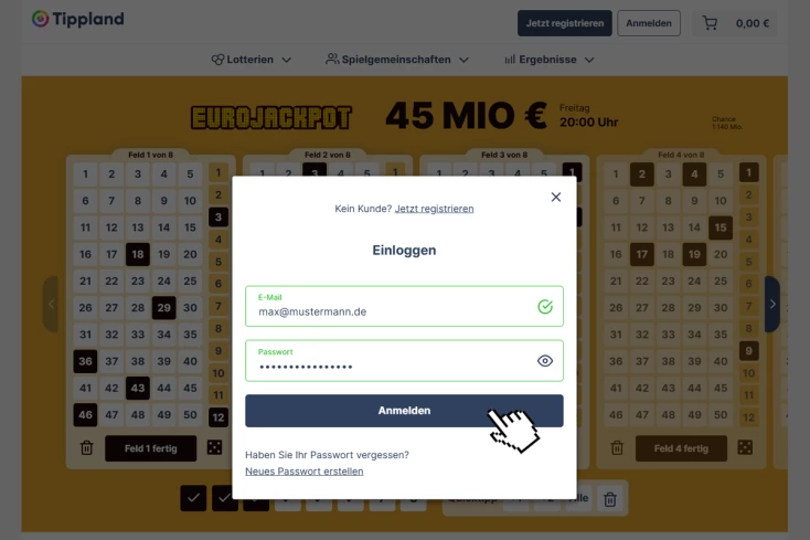 Für Eurojackpot anmelden