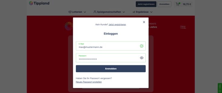 Kostenlos registrieren zum GlücksSpirale spielen