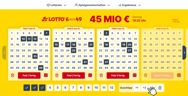Lotto Chancen erhöhen -Mehr Felder spielen
