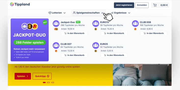 Lotto Spielgemeinschaften bei Tippland