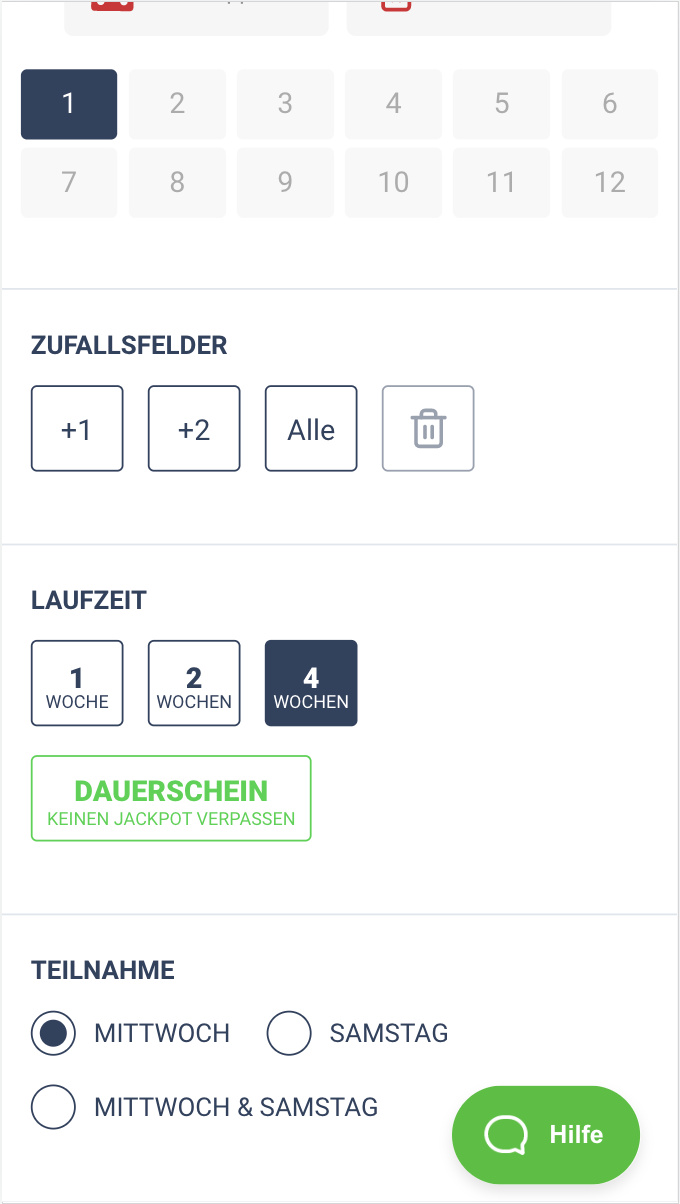 Lotto per Lastschrift 4 woche