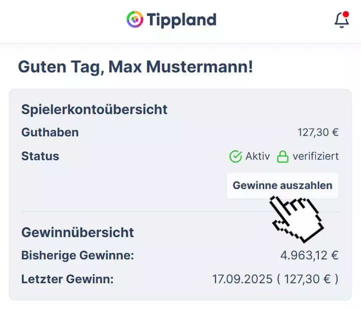 Lottogewinn Auszahlung - Veranlassen