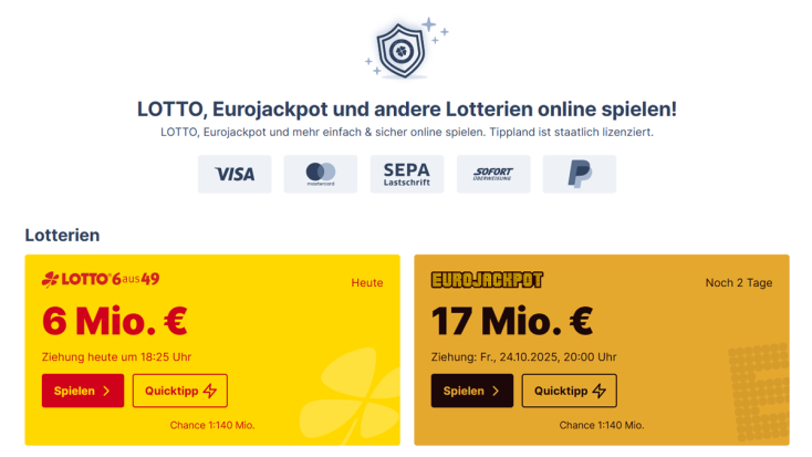 Seriöse Online-Lottoanbieter bieten die Kiosk-Klassiker