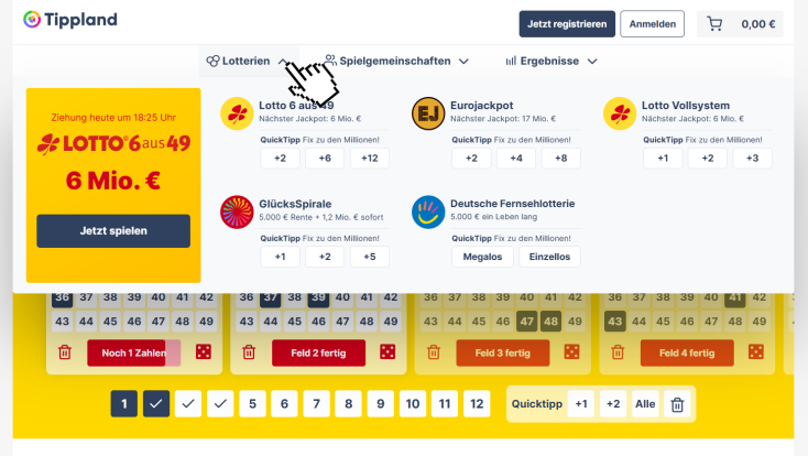 Seriöse Online-Lottoanbieter haben eine gute Navigation