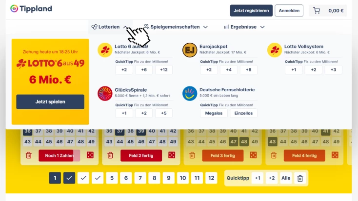 Seriöse Online-Lottoanbieter haben eine gute Navigation