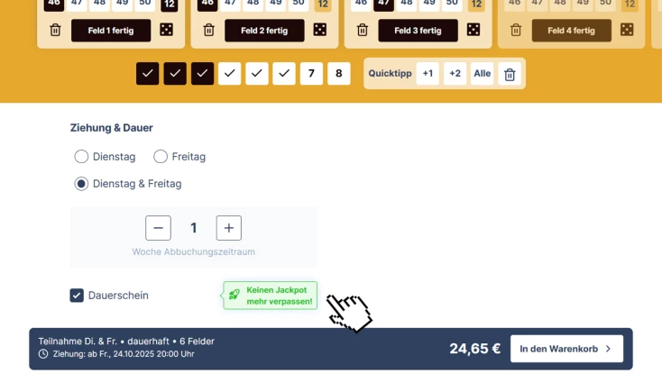 So spielen Sie einen Eurojackpot Dauerschein