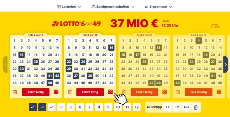 Spielen Sie Lotto mit Zufallszahlen