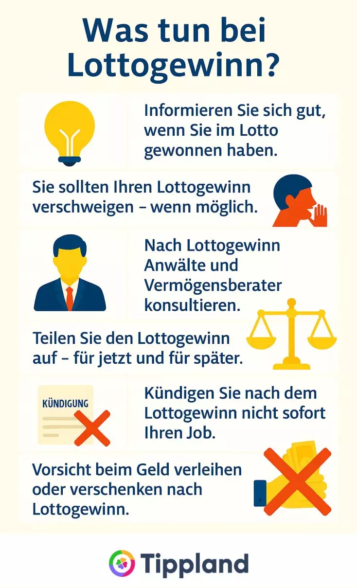 Was tun bei Lottogewinn - Infografik