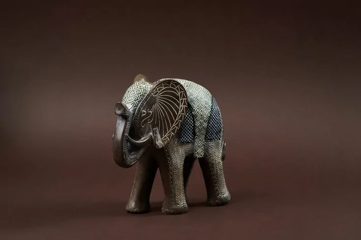 Elefant mit erhöhtem Rumpf
