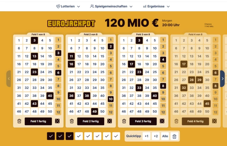 Höchster Eurojackpot mit 120 Millionen Euro