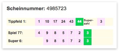 Lotto Tippscheinnummer